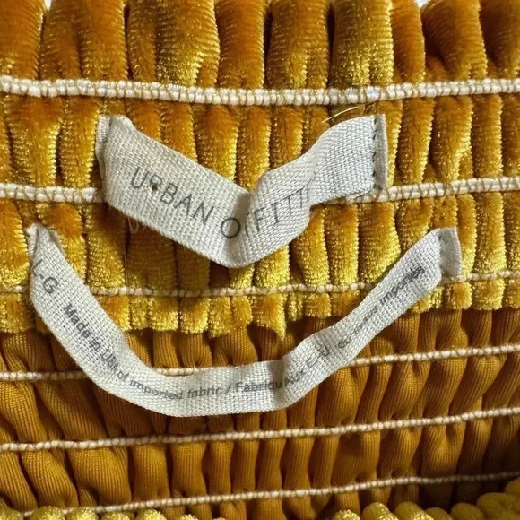 Urban Outfitters Clara Velvet Off The Shoulder Dress Size Large - Picture 4 of 5